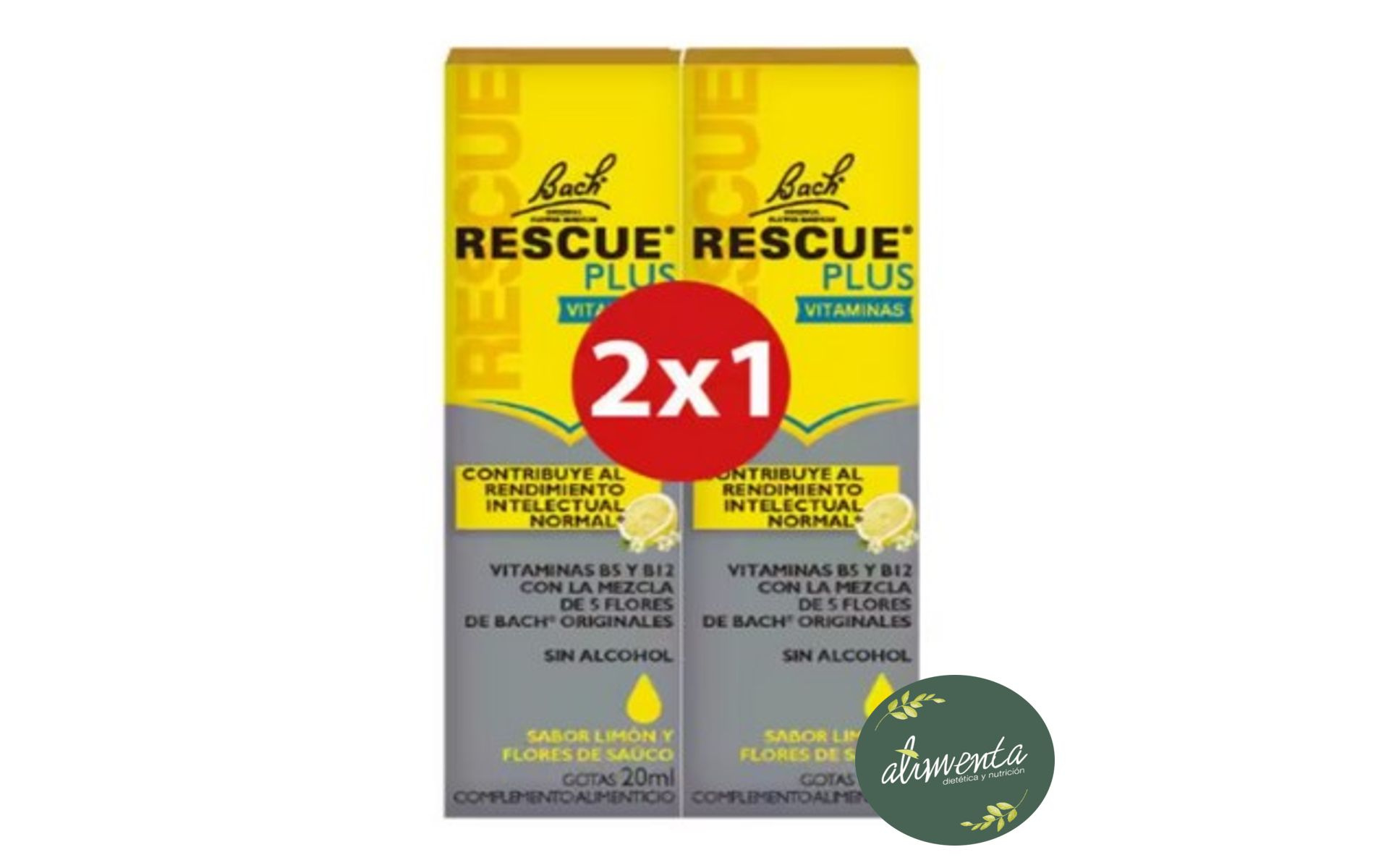 Bach- Rescue plus vitaminas conmezcla de flores de bach 2x1 (2x20ml)